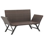 vidaXL Banc de jardin avec coussins 176 cm Marron Résine tressée