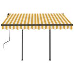 vidaXL Auvent automatique capteur de vent et LED 3x2 5m Jaune et blanc