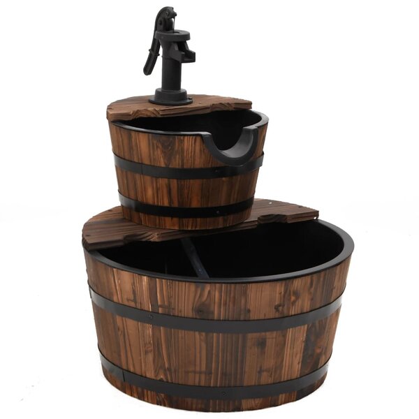 vidaXL Fontaine à eau avec pompe 44 5x44 5x58 cm Bois de sapin massif