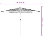 vidaXL Parasol de jardin avec mât en acier bleu 288x288x225 cm