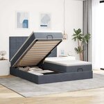 vidaXL Cadre de lit ottoman avec matelas gris foncé 200x200 cm velours