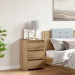 vidaXL Table de chevet chêne artisanal 40x35x62 5 cm bois d'ingénierie