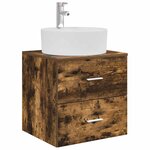 vidaXL Vanité de lavabo mural Chêne fumé 49 5 x 44 5 x 65 cm