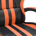 vidaXL Chaise de jeu avec repose-pied Noir et orange Similicuir