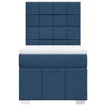 vidaXL Sommier à lattes de lit avec matelas Bleu 90x190 cm Tissu