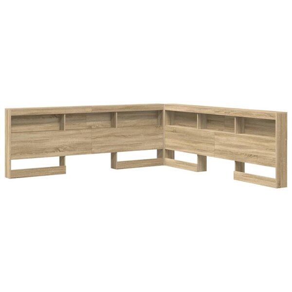 vidaXL Tête de lit de rangement Chêne Sonoma 200 cm Bois d'ingénierie