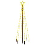 vidaXL Sapin de Noël avec piquet Blanc chaud 108 LED 180 cm