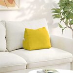 vidaXL Coussin de Dos Jaune 45 x 20 x 35 cm Tissu en velours côtelé