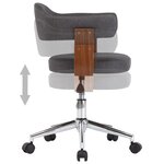 vidaXL Chaises pivotantes à manger lot de 6 gris bois courbé et tissu