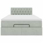 vidaXL Cadre de lit ottoman et matelas gris clair 120x200 cm velours