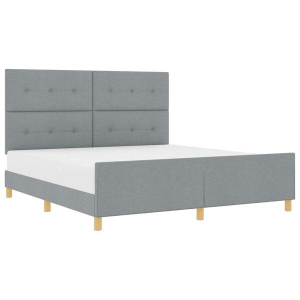 vidaXL Cadre de lit avec tête de lit Gris clair 180 x 200 cm tissu