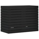 vidaXL Panier à linge noir 88 5x44x66 cm bois massif de pin