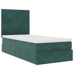 vidaXL Cadre de lit ottoman avec matelas vert foncé 80x200 cm velours