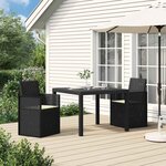 vidaXL Chaises de jardin salle à manger 2 Pièces Anthracite et crème PP