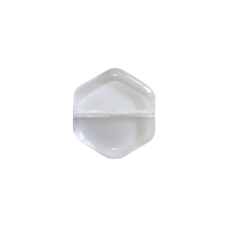 Diy - 10 perles vintage en verre hexagone 16 x 15mm  - crystal