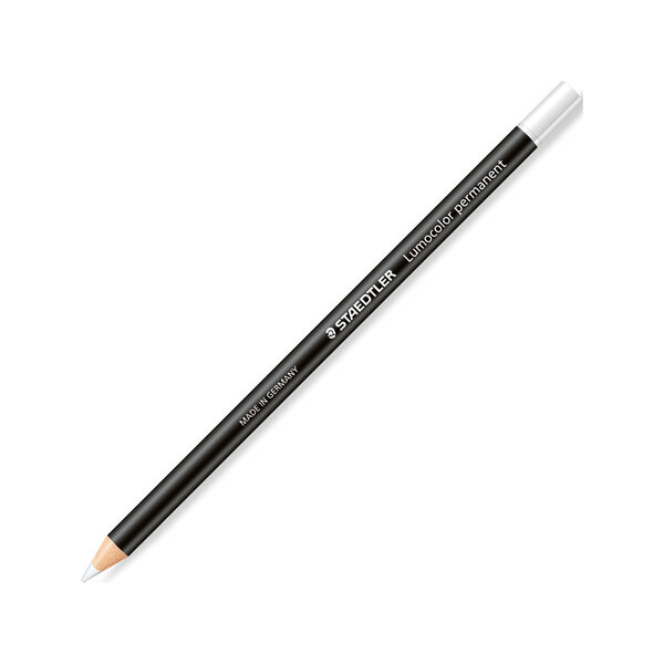 Marqueur permanent lumocolor® glasochrom staedtler - blanc - lot de 12