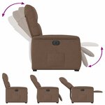 vidaXL Fauteuil inclinable électrique marron tissu