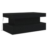 vidaXL Table basse avec lumières LED chêne noir 90x50x40 cm