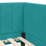 vidaXL Cadre de lit d'angle avec matelas Turquoise 80 x 200 cm Velours