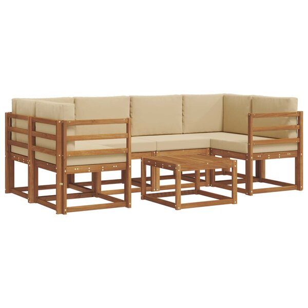 vidaXL Ensemble de canapés d'extérieur 7 pc Naturel et Beige