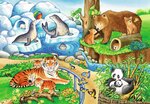 Puzzle 2x12 p les animaux du zoo