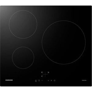 Plaque de cuisson induction - samsung - 3 zones - l59 x p57 cm - nz63m3nm1bb/ur - 7200 w - revêtement verre - noir
