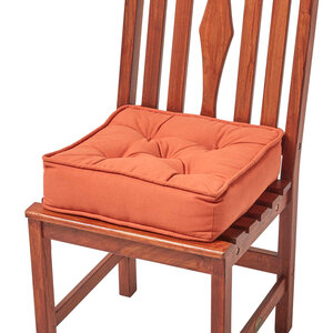 Galette de chaise coussin rehausseur en coton Terracotta  40 x 40 x 10 cm - HOMESCAPES