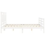 vidaXL Cadre de lit sans matelas blanc 160x200 cm bois massif