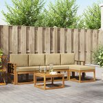vidaXL Ensemble de canapés d'extérieur 6 Pièces Naturel et Beige