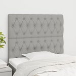 vidaXL Têtes de lit 2 Pièces Gris clair 90x7x78/88 cm Tissu
