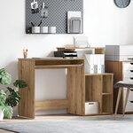 vidaXL Bureau avec rangement Chêne artisanal 120 5 x 44 x 88 5 cm Bois d'ingénierie