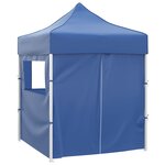 vidaXL Tente de réception pliable avec 4 parois 2x2 m Acier Bleu