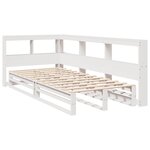 vidaXL Lit bibliothèque sans matelas blanc 90x190cm bois de pin massif