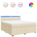 vidaXL Sommier à lattes de lit avec matelas Crème 180x200 cm Tissu