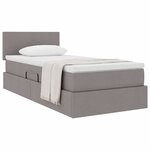 vidaXL Lit avec rangement et matelas avec stockage Taupe 90 x 190 cm