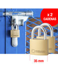 THIRARD - Lot de 2 cadenas TYPE 1  intérieur  35mm  anse acier cémenté  4 clés  s'entrouvrant - THIRARD