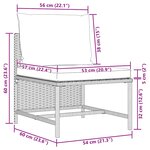 vidaXL Salon de jardin 3 Pièces avec coussins Résine tressée Gris