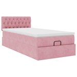vidaXL Cadre de lit ottoman avec matelas rose 90x190 cm velours
