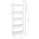 vidaXL Bibliothèque à 5 niveaux noir 60x27 6x158 5cm bois d'ingénierie