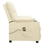 vidaXL Fauteuil de massage Crème Similicuir