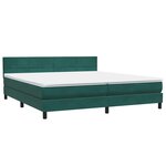 vidaXL Sommier à lattes de lit et matelas et LED vert foncé 180x210cm velours