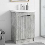 vidaXL Armoire sous évier de salle de bain Gris béton