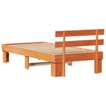 vidaXL Cadre de lit Marron 90 x 200 cm Bois de pin massif