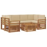 vidaXL Ensemble de canapés d'extérieur 7 Pièces Naturel et Beige