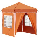 vidaXL Tente de fête pop-up 195 x 195 x 245 cm Orange Tissu Oxford