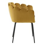 Venture Home Chaise à dîner Limhamn Velours Noir et jaune