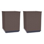 vidaXL Jardinières 2 Pièces marron 30x30x37 cm polypropylène