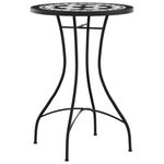 vidaXL Table de bistro mosaïque noir et blanc Ø50x70 cm céramique