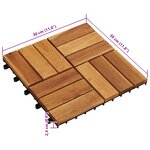 vidaXL Carreau de terrasse 10 Pièces Marron 30 x 30 cm Bois d'acacia
