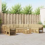 vidaXL Ensemble de canapés d'extérieur 11 Pièces Blanc et Beige